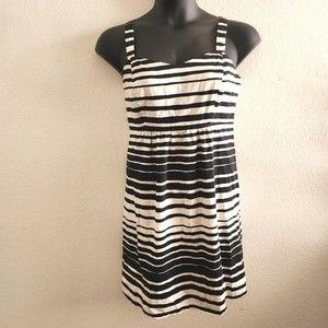 Forever 21 Black n White Striped Impire Seam Sleeveless Dress Plus Size 2xl